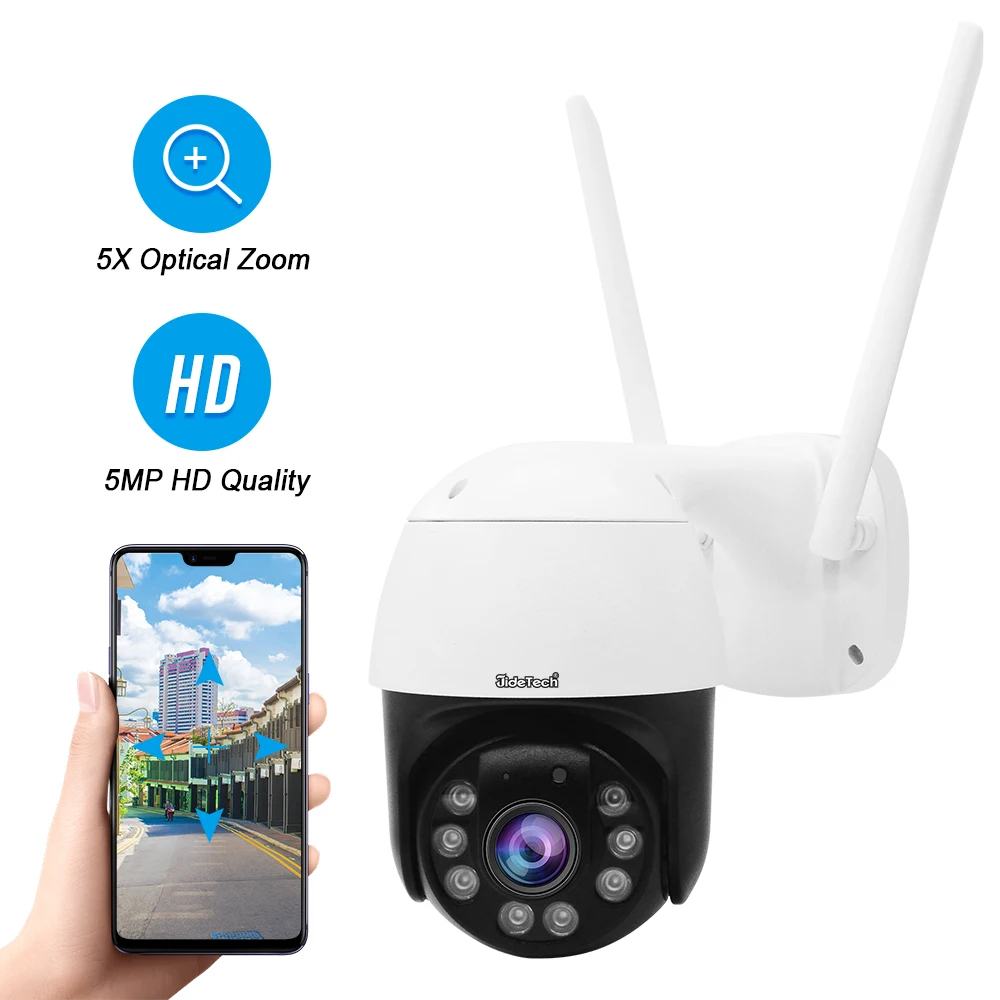 IP-камера наружная беспроводная с функцией автослежения 1080P HD 5 Мп | Безопасность и