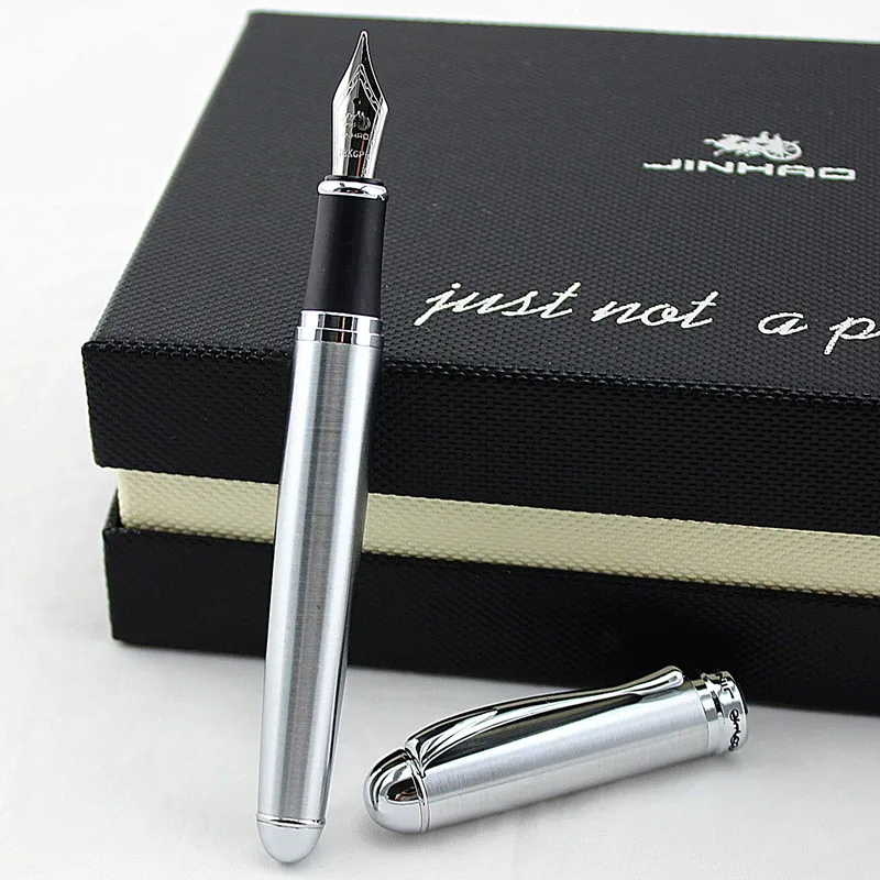 Роскошный бренд Jinhao X750 красная стальная авторучка Средний 18KGP Nib школьный офис название чернильные ручки подарок канцелярские принадлежности