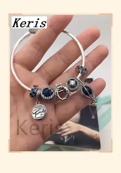 

High Quality Reproduction 1:1 100% Silver Crown Hot Air Balloon Pattern Clip-On String Bracelet First Choice For Gift Free Packa