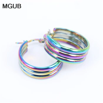 

2020 New Design Fashion Smooth Circle Hoop Earrings for Women Stainless Steel Statement Earrings Party Girl Gift Jewelry LH798