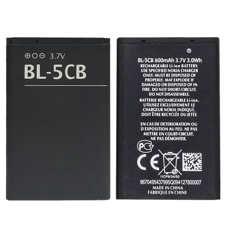 Batteria Del Telefono Cellulare Bl-5Cb 800Mah Per Nokia 3108 2135 6086 6108 6230 6820 7610 N72 N91 100 101 103 105 109 111 113 1000 1282