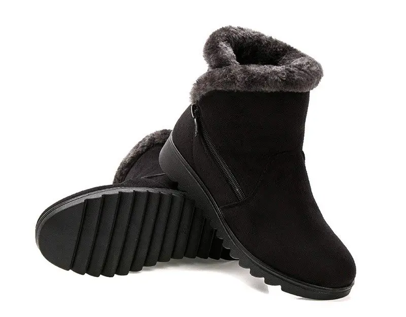 Зимние женские зимние ботинки; коллекция 2019 года; модные Нескользящие повседневные Теплые ботильоны на плоской подошве; женская обувь