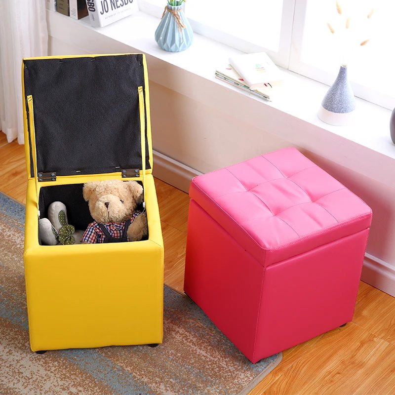 Small storage stool modern sofa fashionable bench creative storage bench kids furniture vanity stools Synthetic Leather Small storage stool modern sofa fashionable bench creative storage bench kids furniture vanity stools Synthetic Leather