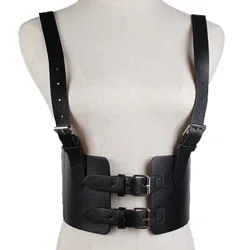Fashion Gothic Punk Style Suspender belt For Women Wide Elastic Stretch Leather Cummerbunds Strap Slimming body Bondage Shapper
