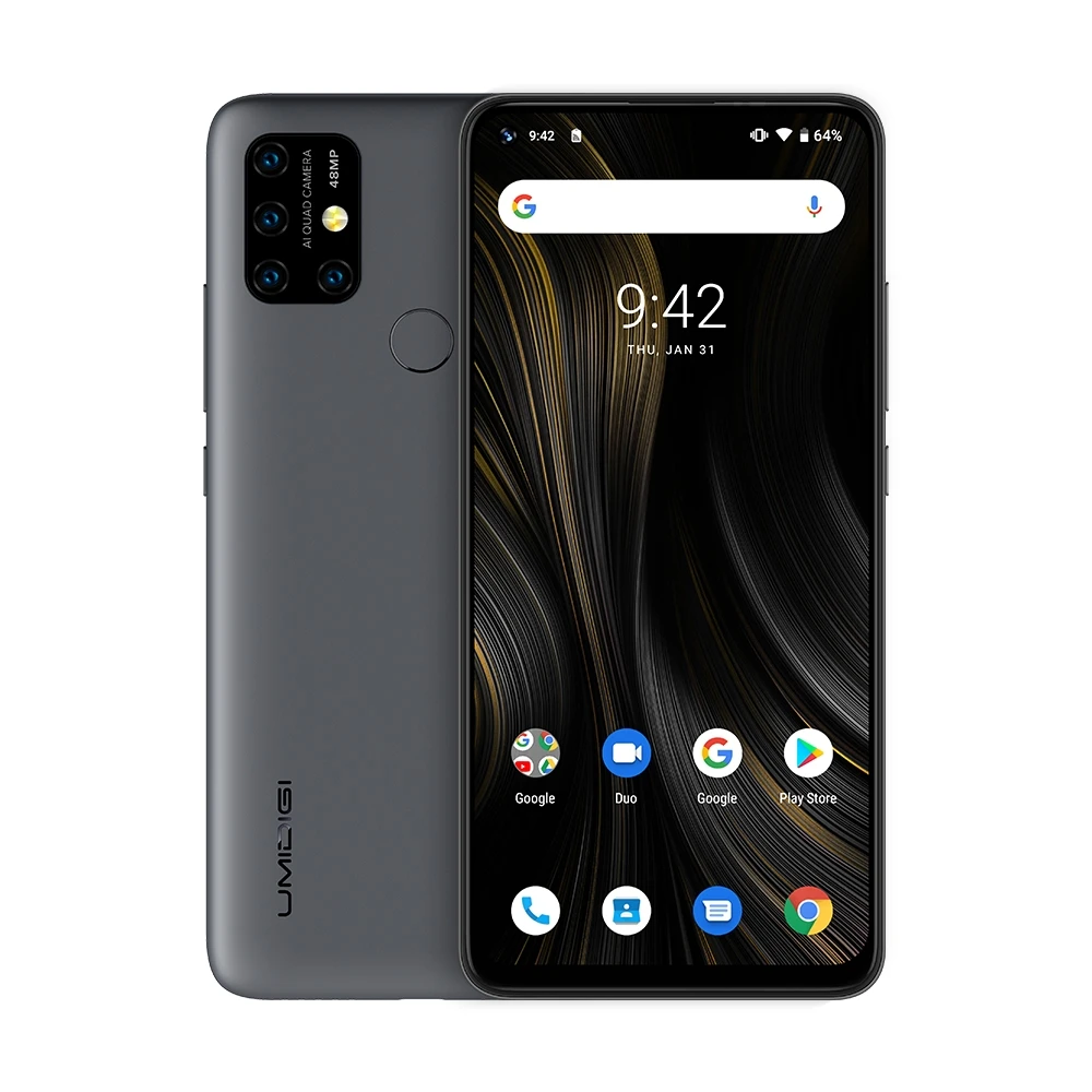 Серый UMIDIGI power 3 Android 10 48MP Quad AI камера 6150mAh 6,5" FHD+ 4 Гб 64 Гб Helio P60 глобальная версия смартфон NFC Face ID NFC - Цвет: Серый