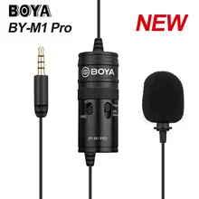 BOYA BY-M1 Pro петличный микрофон клип-на конденсаторный микрофон проводной 3,5 мм Студийный микрофон для смартфона Mac Vlog DSLR видеокамера аудио