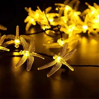 

Waterproof Solar Dragonfly String Light Outdoor Christmas Fairy Strip Home Street Lamp 20 LED Solar Lights For Garden Decor