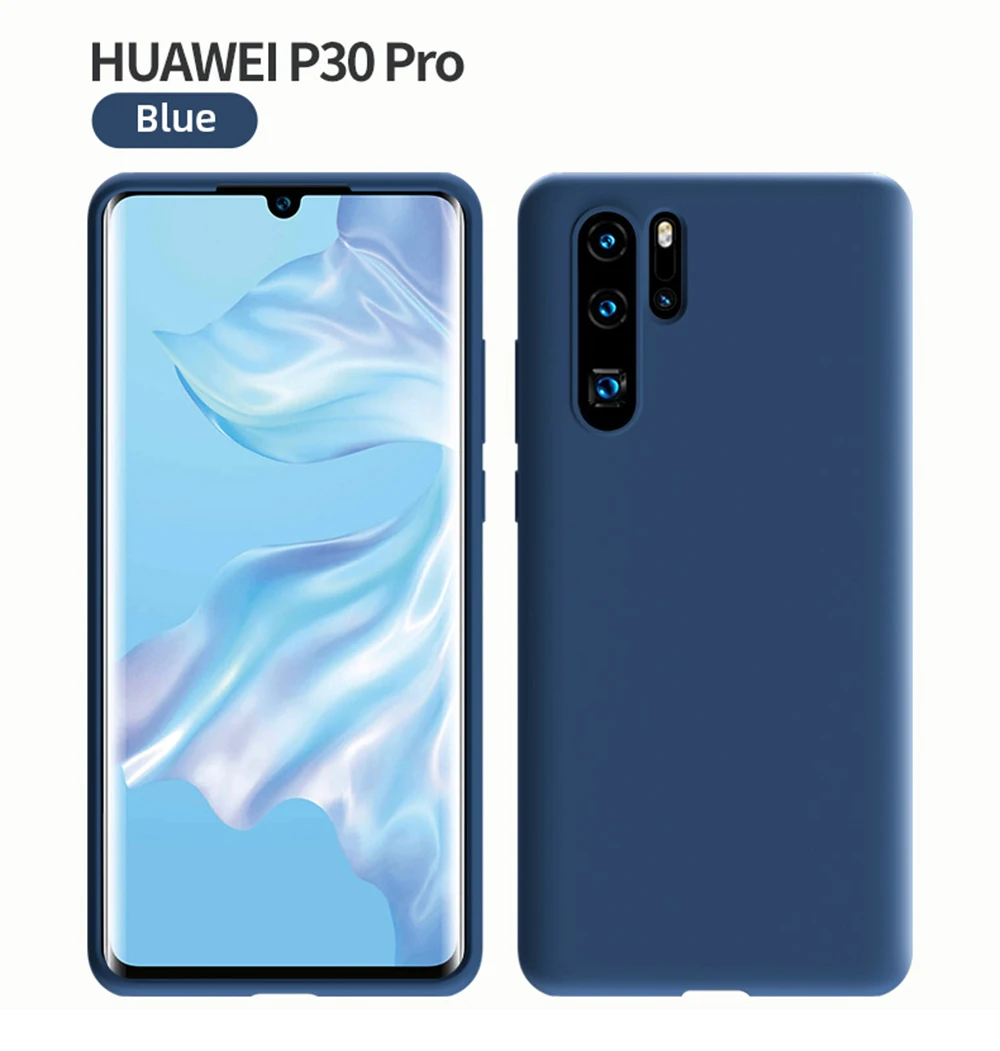 Жидкие однотонные силиконовые чехлы для телефонов Huawei P30 P20 Pro lite Nova 3i 3 4 4e 5 5i Mate 20X