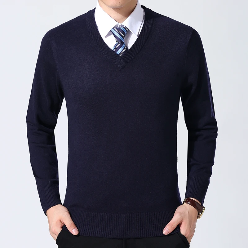 2019 autumn new wool sweater men's sweater long sleeve v-neck solid color urban wild thick warm long-sleeved men's pullover 2019 autumn new wool sweater men's sweater long sleeve v-neck solid color urban wild thick warm long-sleeved men's pullover