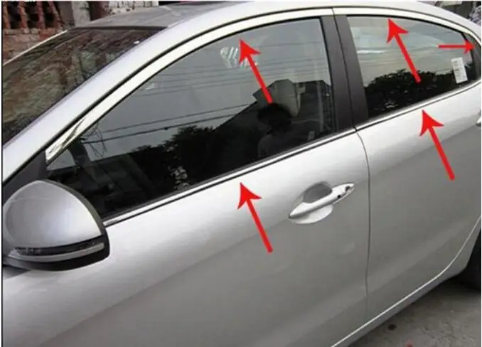 2011-2012 Kia RIO/K2 Высококачественная оконная отделка из нержавеющей стали(крупным планом+ вниз+ задний треугольник, 10 комплектов