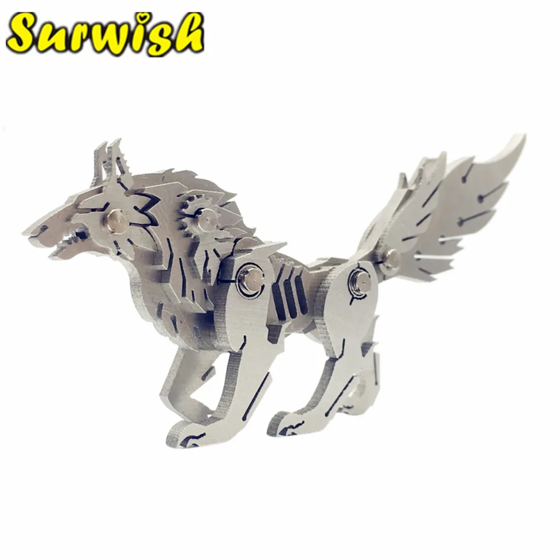 Surwish DIY Набор сборных моделей 3D из нержавеющей стали сборная дикая Волчья модель