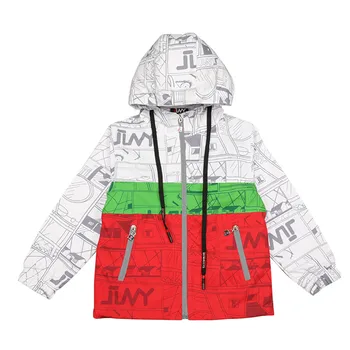 

2019 autumn and winter new wave fashion children's sports jacket waterproof breathable hooded boy jacket