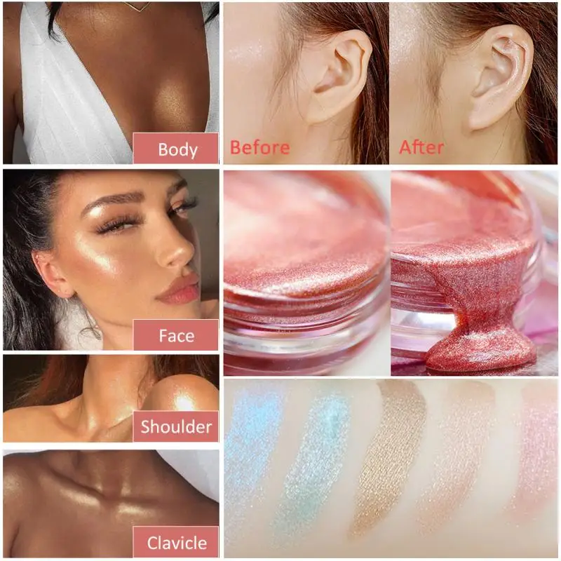 Жидкий хайлайтер Shimmer Glow Illuminator макияж Highlight Shine Brighten Jelly Gel бронзатор для лица тела высоколегкий крем TSLM1