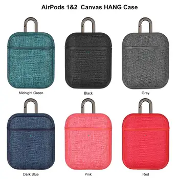 

For Apple Airpods 1/2 Case Bluetooth Earphone Headset Protective Cover Canvas Fabric