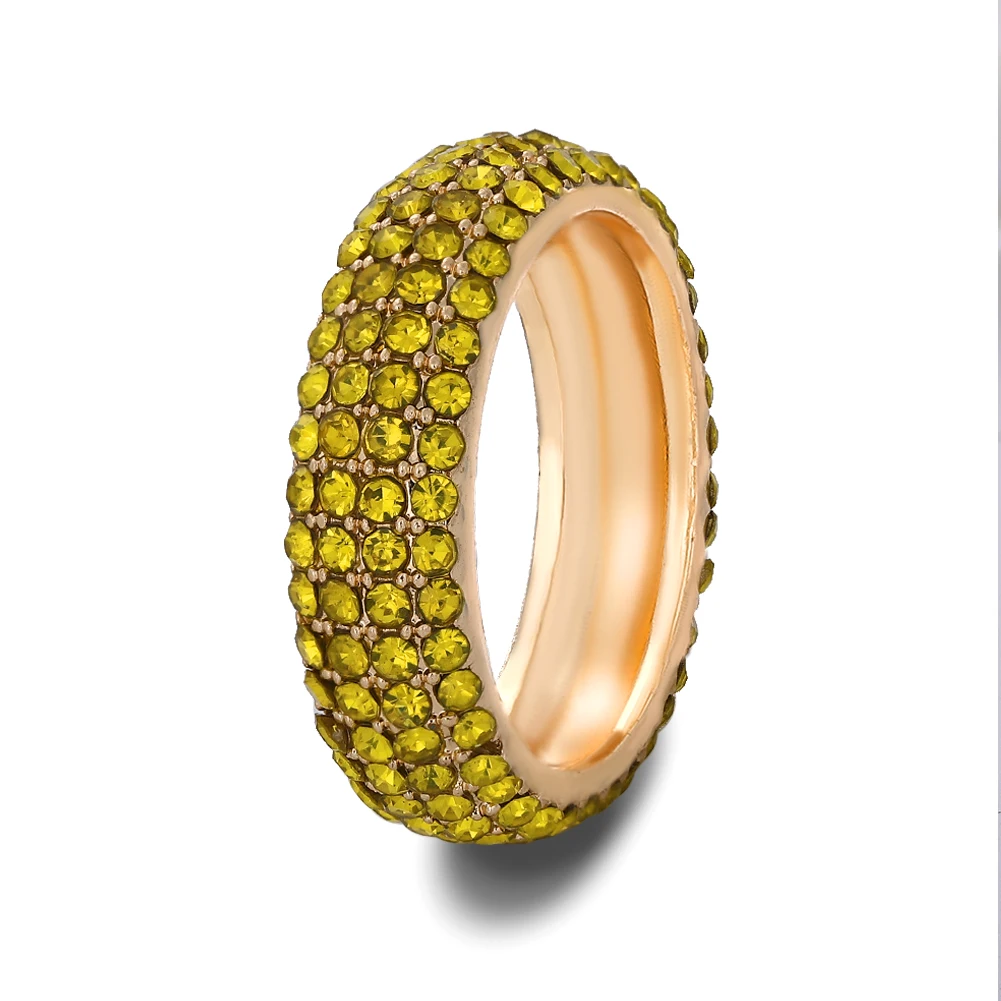 Dvacaman дамское роскошное кольцо для женщин разноцветный кристалл Свадебное обручальное кольцо в стиле барокко со стразами модное кольцо ювелирных изделий - Цвет основного камня: 15