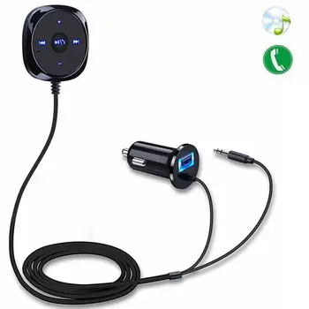 

Wireless Earphones Bluetooth Car 3.5mm AUX Audio Adapter Music Receiver + Car Charger Black Color блютуз гарнитура kulaklık 2020