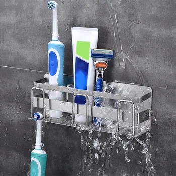 

Wall-Mounted Stainless Steel Toothbrush Holder Bathroom Storage Toothbrush Holder Shower Room Wall-Mounted Rack