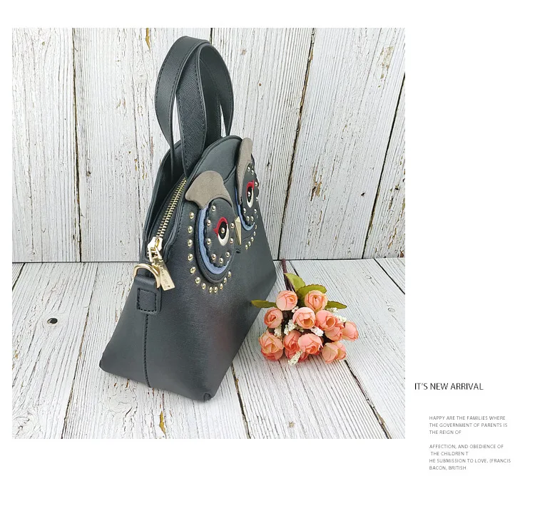 Cartoon Owl Pattern Handbag Women Bag Embroidery Rivet Tote Crossbody Bag Ladies Famous Designer Shell Shoulder Bag Personality