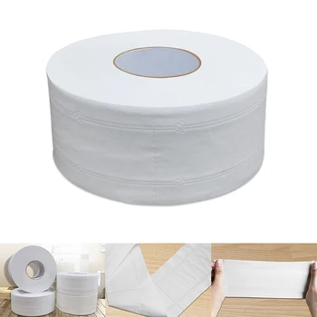 

1 Roll Top Quality Jumbo Roll Toilet Paper 4-Layer Native Wood Soft Toilet Paper Pulp Home Rolling Paper Strong Water Absorption