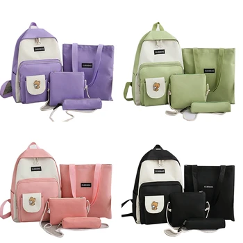 

Four-Piece Backpack Korean Harajuku Mori High School Student School Bag College Student Backpack