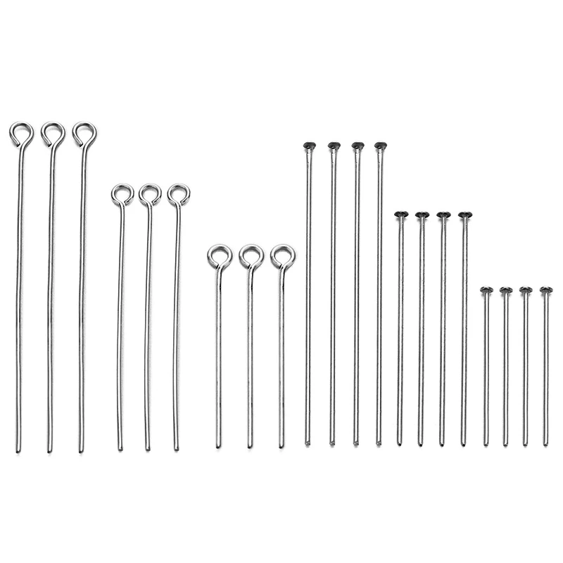 50/100Pcs Silver Plated Ball Head Eye Pins Jewelry Finding 16/20/30/40/50/60mm 