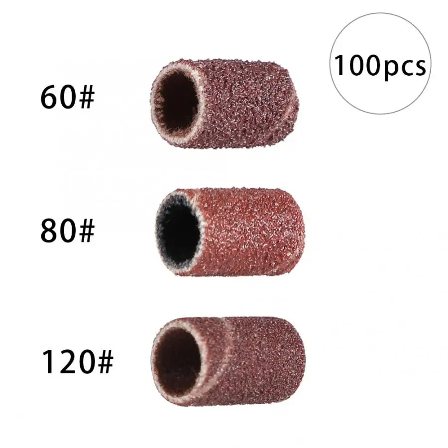 Nail Art 100pcs Nail Sanding Ring Grinding Head Sanding Band Ring Drill