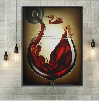 

Hand painted abstract art red wine love on canvas oil painting for wall pictures Home Decor Art