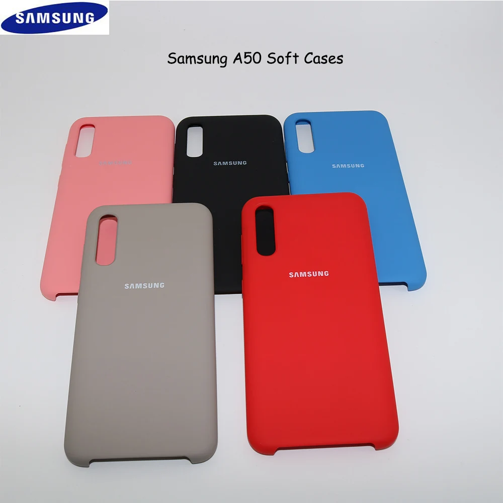 Оригинальный силиконовый чехол для Samsung Galaxy A50 жидкий Мягкий сенсорный телефона