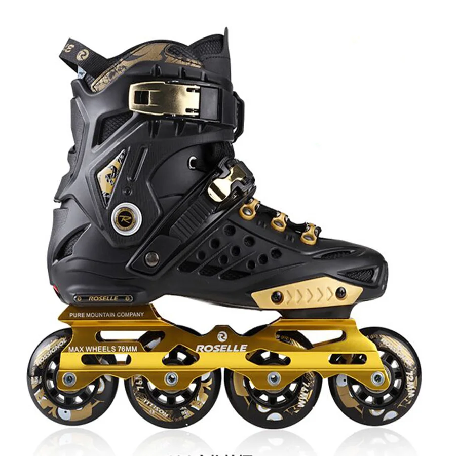 Japy Skate Roselle роликовые коньки черный золотой профессиональный Инлайн ролики для слалома роликовые катания обувь скольжения Patines