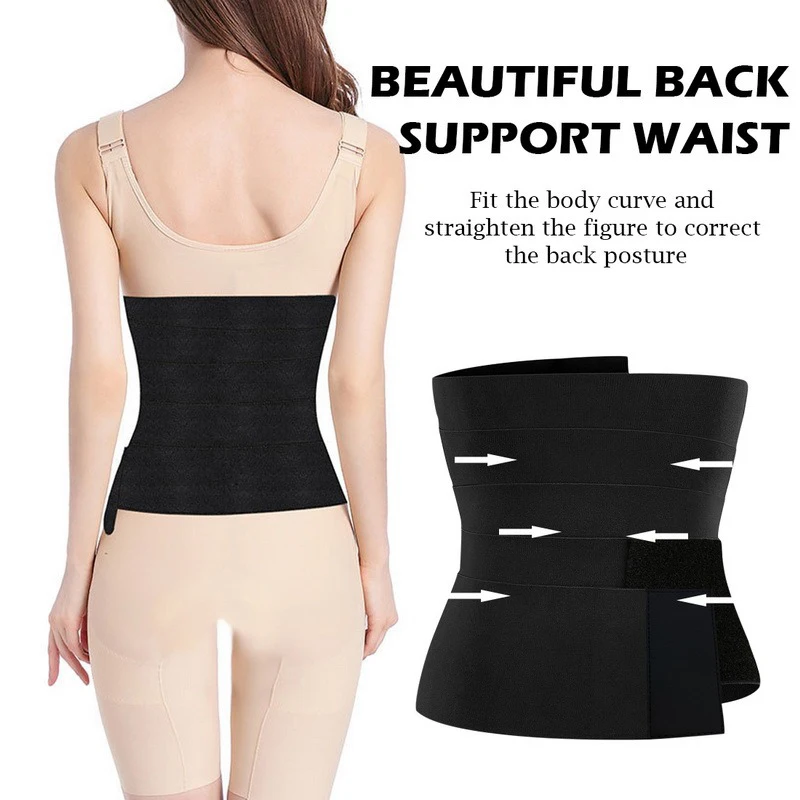 Latest Model Strap Waist Trainer Corset Body Shaper For Women Slimming Underwear Belly Tummy Wrap Sheath Shapewear With 5 Velcro full body shaper