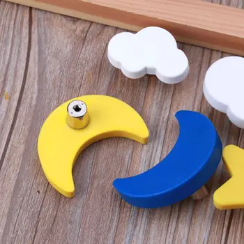 

Children Room Knobs Soft Rubber Handles Star Moon Cloud Furniture Drawer Pulls B85C