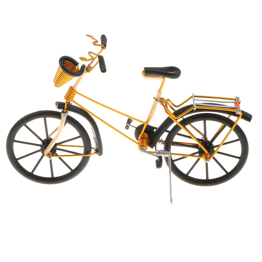 1:10 Aluminum Wire Bike Basket Bicycle Cycling Toy Desk Crafts Photography Prop