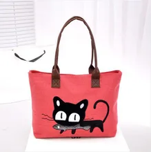  2023 New Fashion Women Canvas Bag Cute Cat Shoulder Bag Office Lunch 4 Colors Bag bolso de las mujeres BETTER for you  Hot Sale 