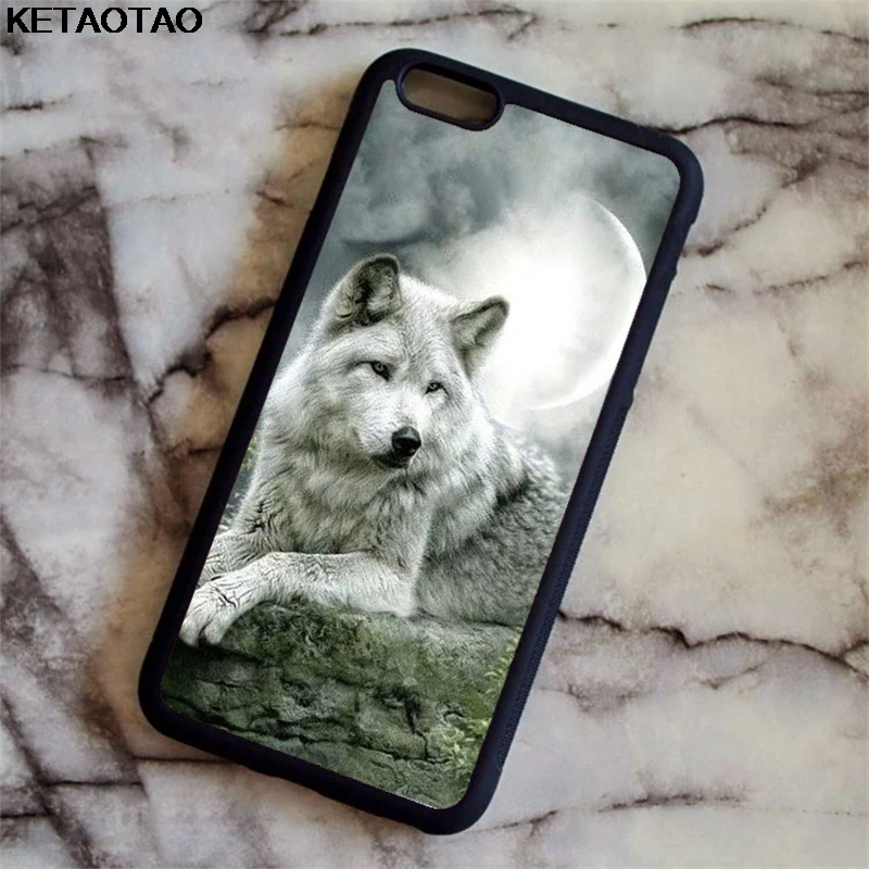 Фиолетовый Чехол для телефона с изображением волка KETAOTAO для iPhone 4S, SE, 5C, 5S, 6 s, 7, 8 Plus, X, XS, XR, 11 Pro, чехол из мягкого ТПУ, резины, силикона - Цвет: Фиолетовый