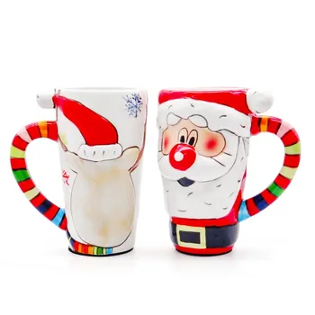 

Santa Claus Ceramic Coffee Cup Christmas Gift Large Capacity Cartoon Milk Breakfast Mugs Office Cups Coffee Tea Mug