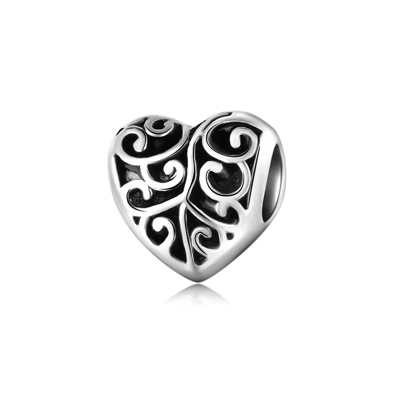 Love Charm Новинка, сплав, бисерная подвеска в виде сердца для семьи, мамы, папы, любви, подходит для Пандоры, браслет, ожерелье, сделай сам, Женские Ювелирные изделия - Цвет: Love Charm
