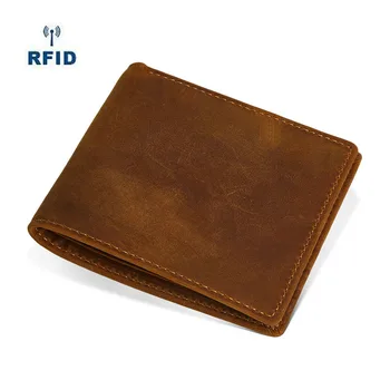 

Men Wallet RFID Blocking Wallet Men Fashion Genuine Leather Purse Identity Protection Men's Wallets MRF62