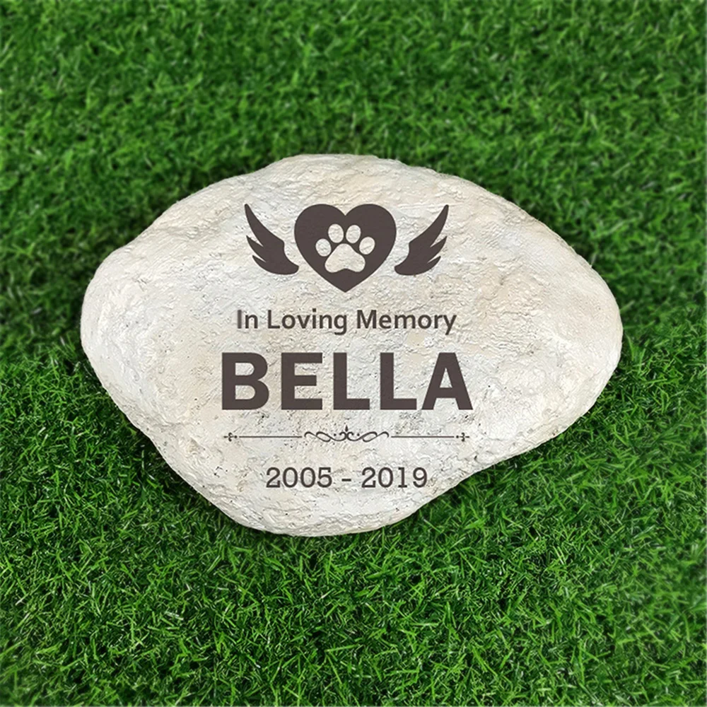 Personalized Resin Pet Memorial Stones For Paw Print Garden Stones Grave Markers For Outdoor garden decoration 11"&times;8" JSYS