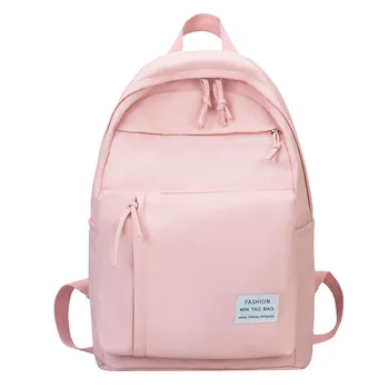 

Random Delivery Solid Color Waterproof Nylon Casual Backpack School Bags Fashion Orthopedic Teen College high Girl Backpacks