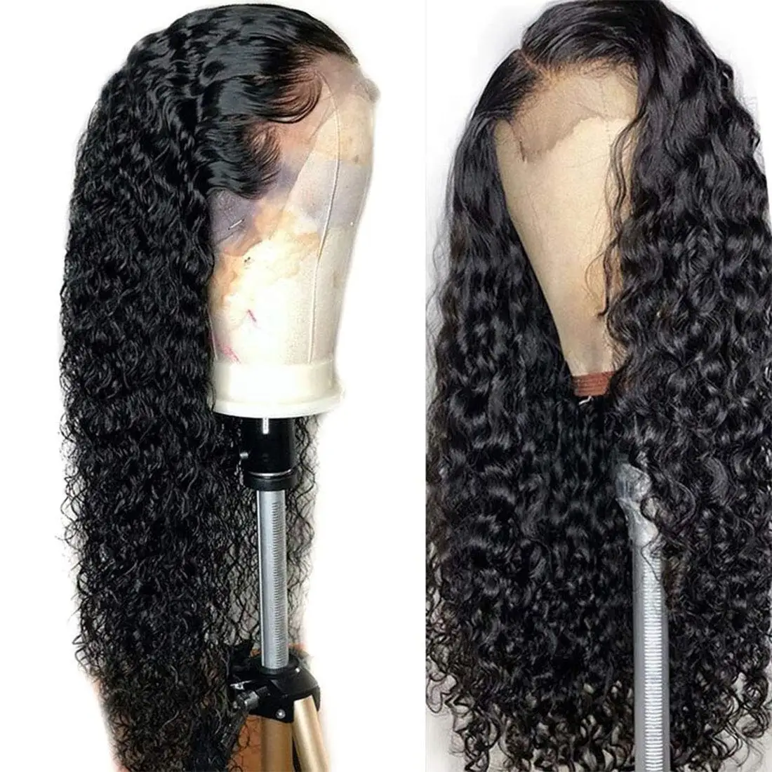 China Supplier Full Lace Human Hair Wigs With Baby Hair Mongolian Afro Kinky Curly Full Lace Wig Natural Color Free Part