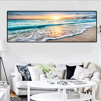 

Natural Sunsets Beach Landscape Posters and Prints Canvas Comfortable Painting Scandinavian Wall Art Picture for Home Decoration