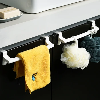

Towel Rack Hanging Holder Organizer Bathroom Kitchen Cupboard Hanger Cabinet Door Towel Holder Hook Rack Multipurpose Organizer
