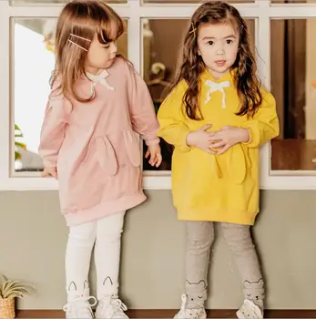 

2020 New Girls Hooded T-Shirt Cotton Fashion Full Sleeve Cotton Girls Sweatshirt 2-7t PO928