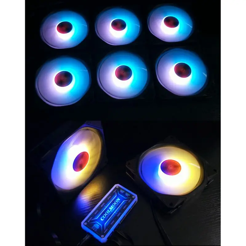 ПК настольный компьютер кулер бесшумный вентилятор чехол RGB Mute волшебное изменение цвета с контроллером