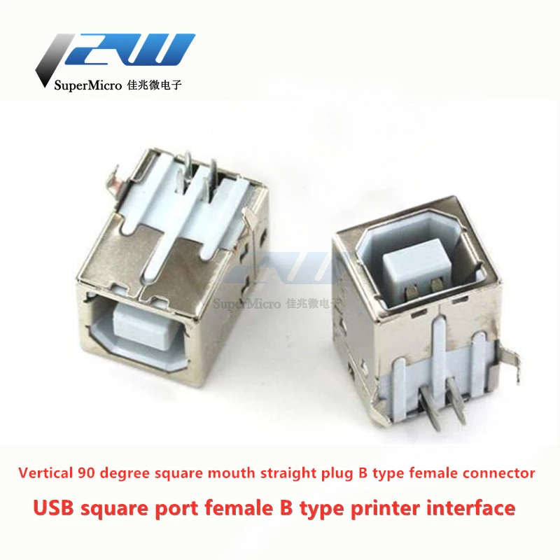 20pcs/lot Usb Female B-type Interface Square Female 90 Degree Square ...