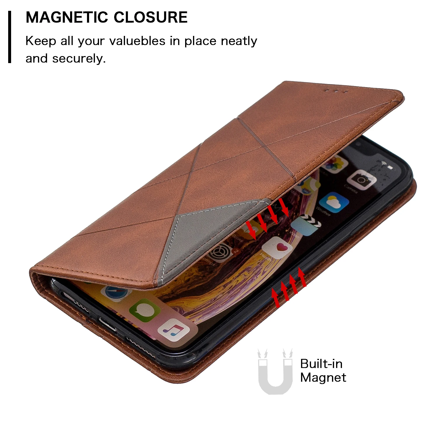 Чехол книжка с геометрическим рисунком для iPhone 6 чехол кошелек s Apple 6S XS Max XR X Plus 7|for