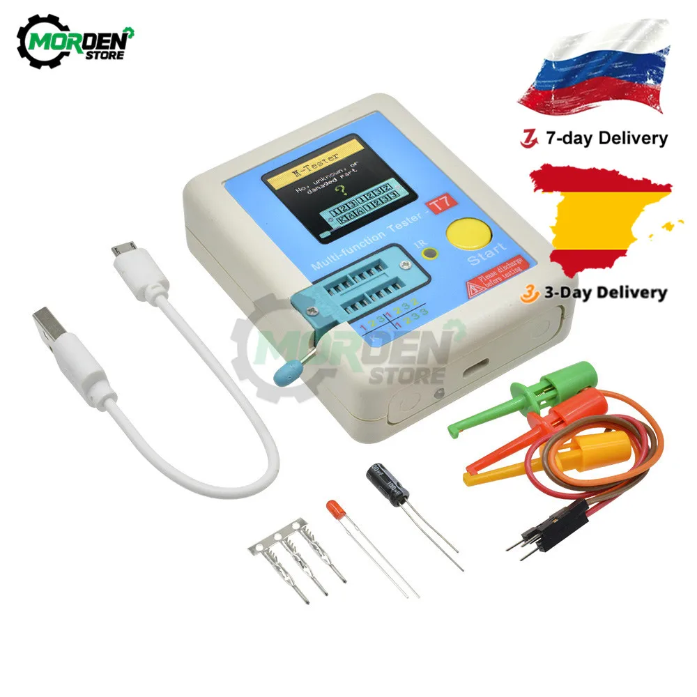 Multimetro Lcr-T7 T7 Transistor Tester Tft Diodo Triodo Misuratore Di Capacità Lcr Esr Meter Mosfet Ir Tester Multifunzione Dropship