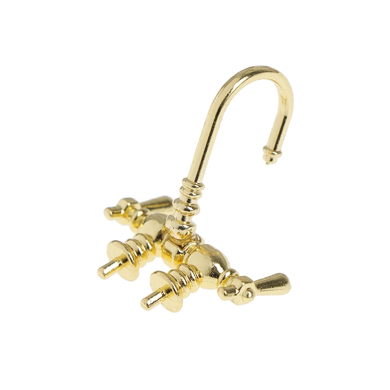 

1/12 Dollhouse Miniature Model Toys for Doll House Decoration Mini Alloy Bathtub Faucet Simulation Water Tap