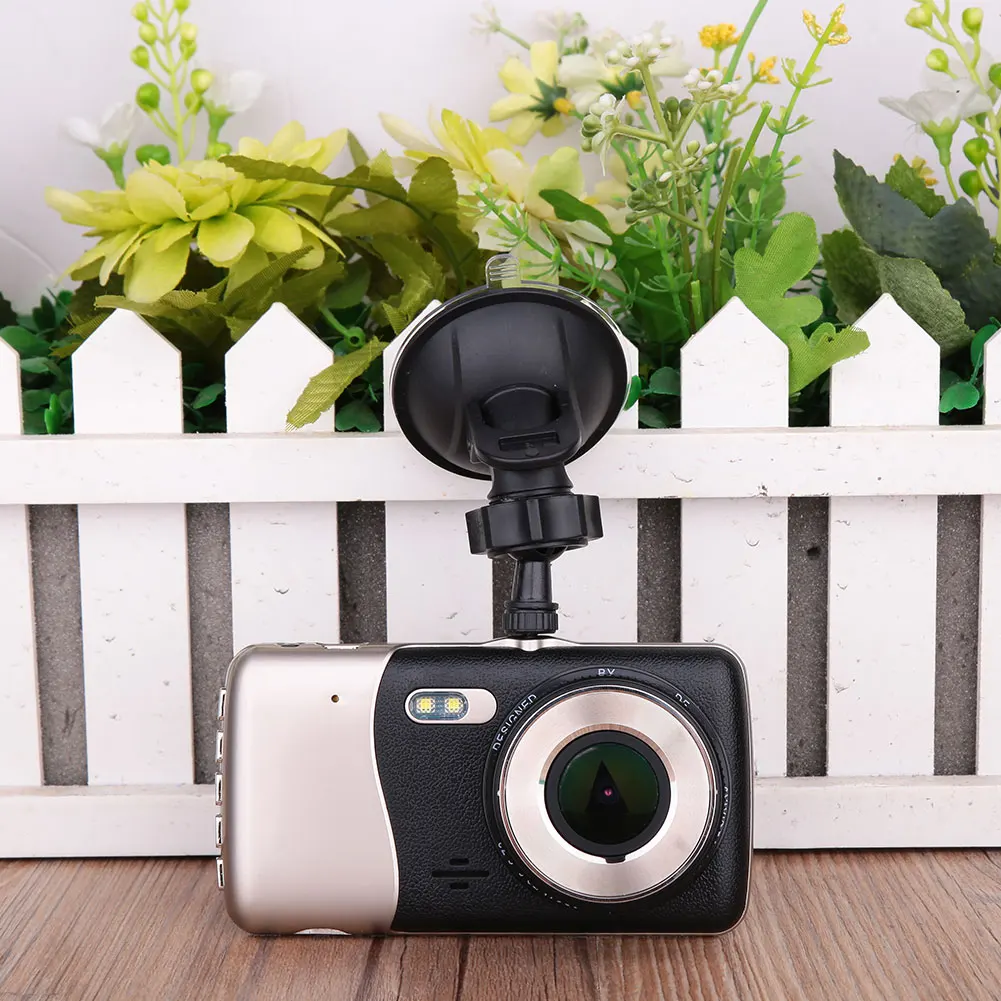 Vehemo 4.0" Inch 1080P Car DVR Dash Cam Driving Recorder Dual Silver+ Black Camera Lens Car Camera Recorder Vehicle Video