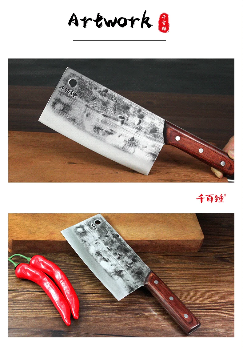 Кухонный нож для нарезки шеф-повара, китайский нож из нержавеющей стали, кухонные ножи для нарезки фруктов, овощей, мяса, кухоновые ножи ручной работы